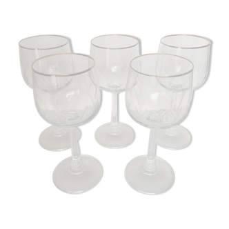 Set of 5 crystal water glasses