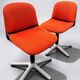 Vintage armchair model 231/5 in orange fabric by Wilkhahn