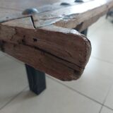 Table basse ancienne porte marocaine
