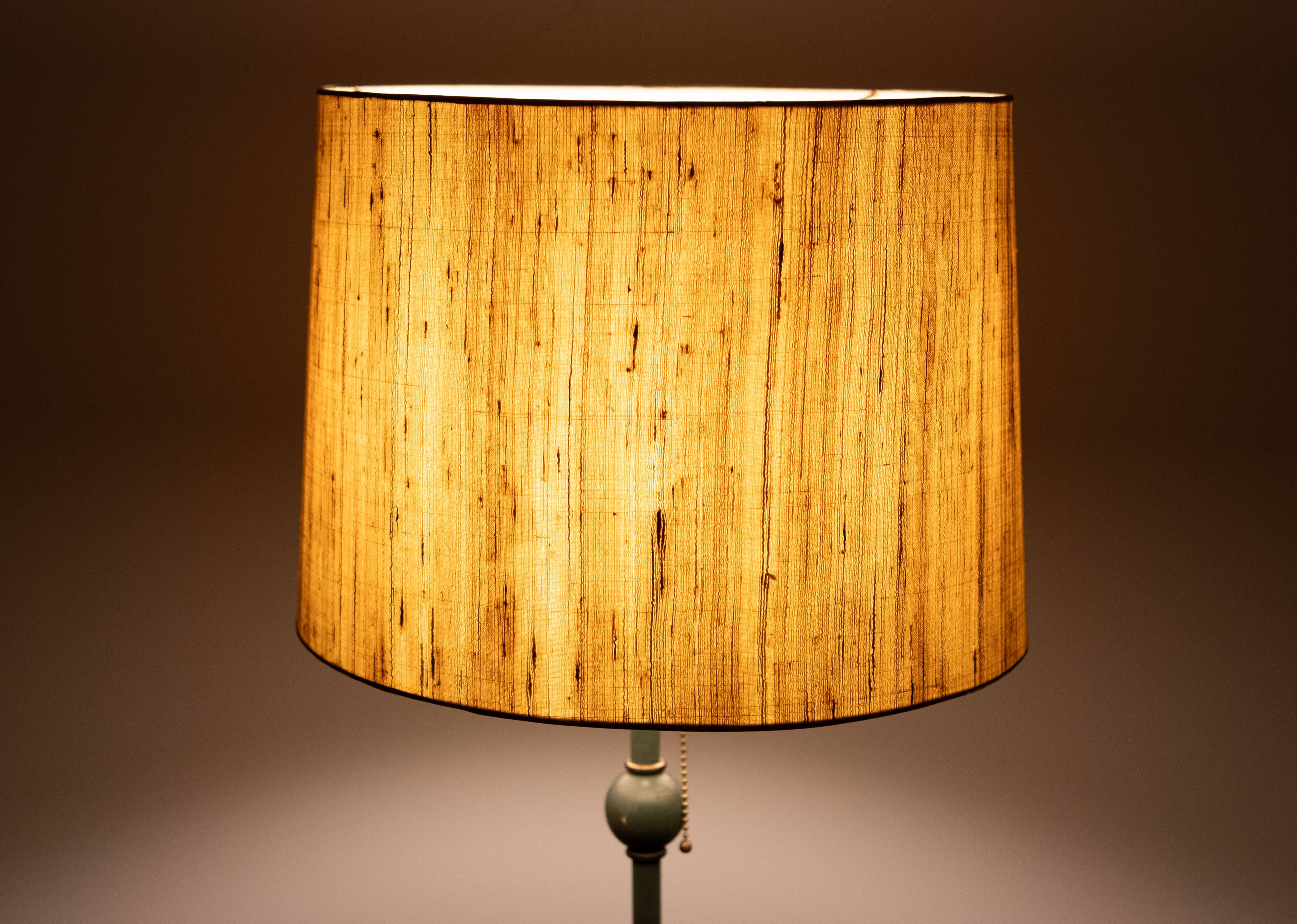 Classic Green color wooden floor lamp 1950s France