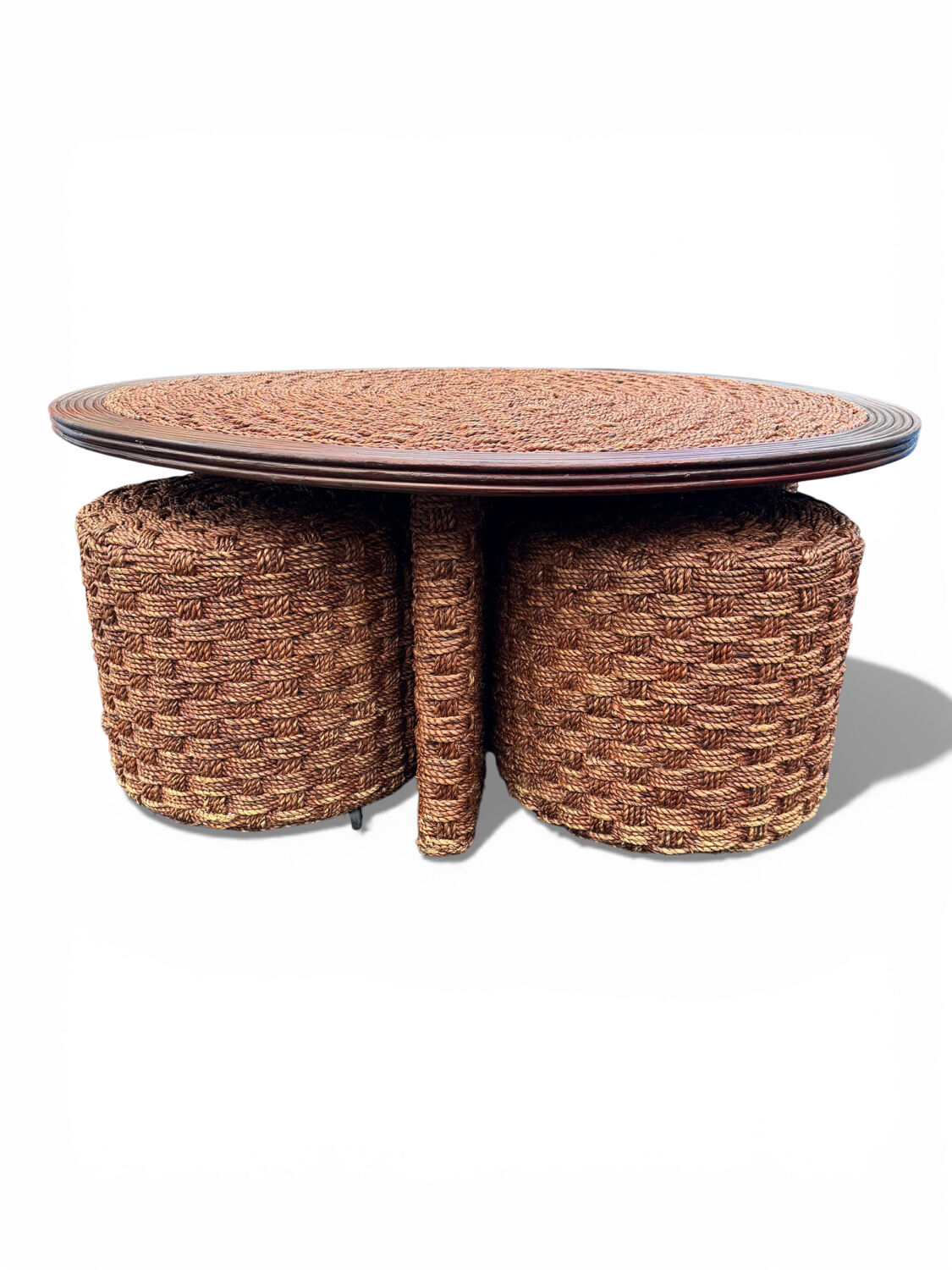 Coffee table and 4 stools in the style of Audoux & Minet.