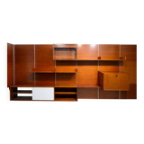 Immense teak library wall