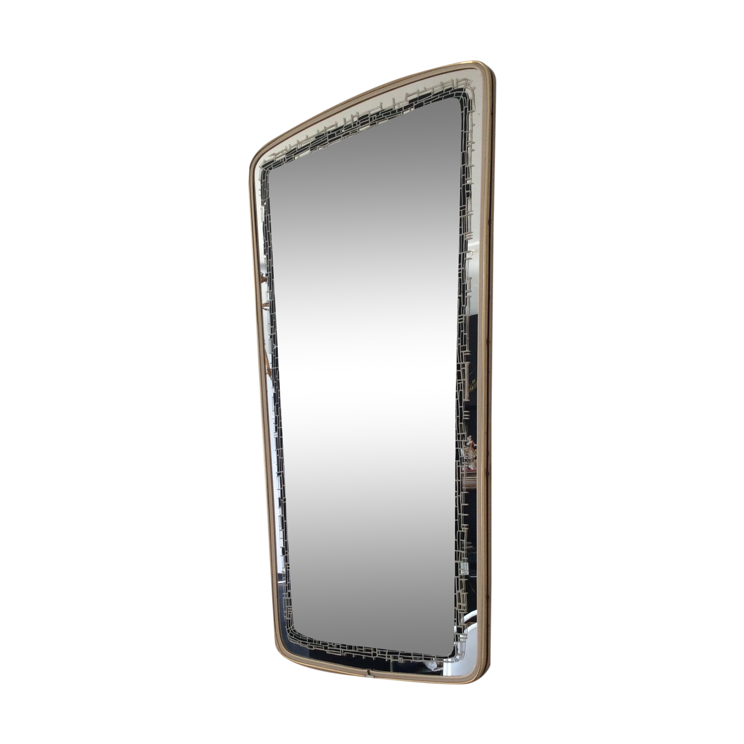 Large asymmetrical free-form mirror from the 70s 43x80cm