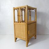 Vintage rattan bedside table