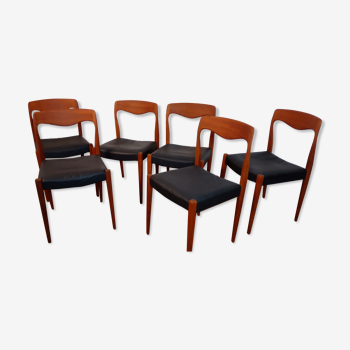 Set de 6 chaises scandinave Niels Otto Moller