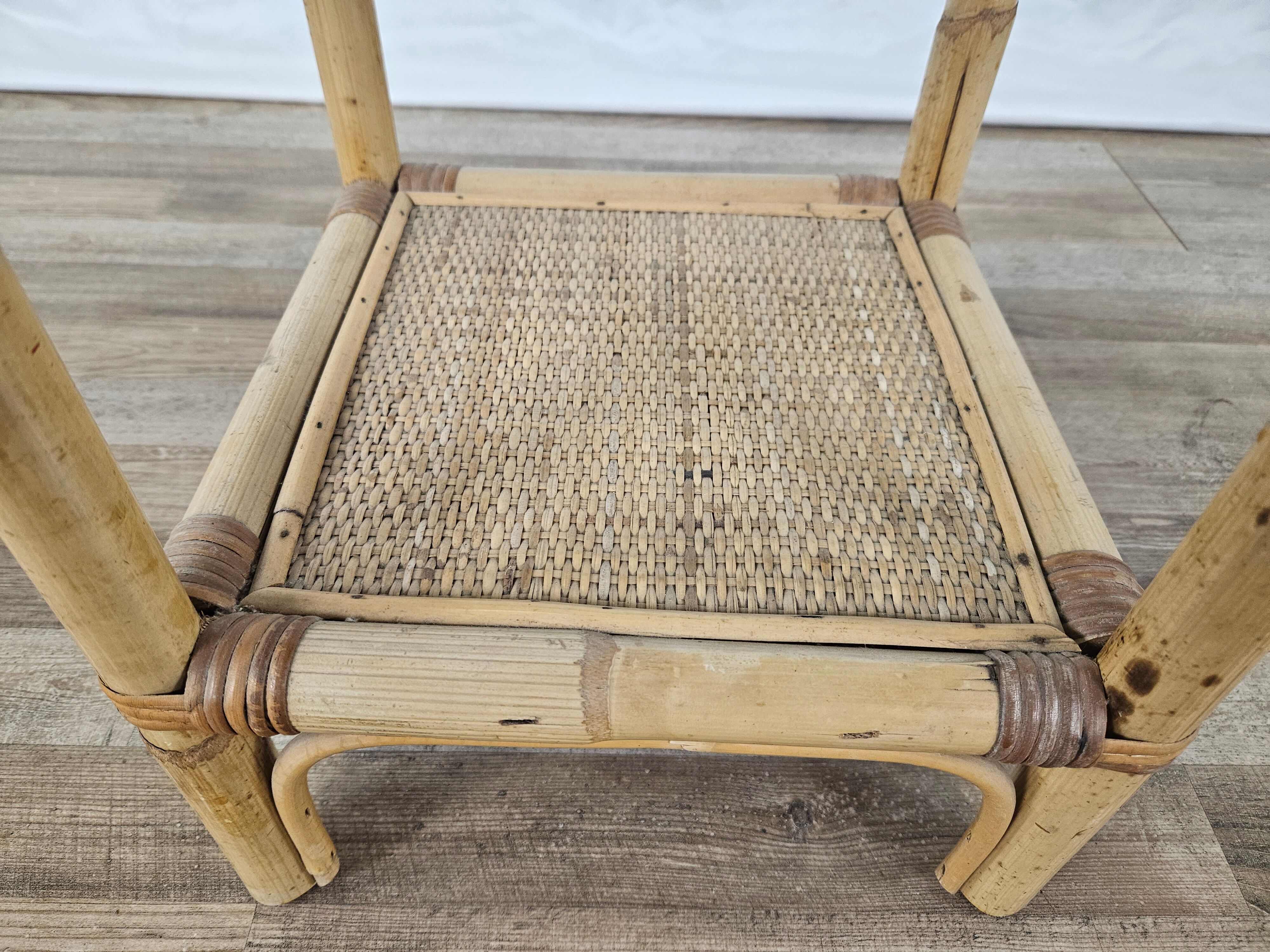 Wicker coffee table with glass top