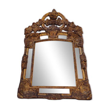 Golden wooden mirror, glazing, Italian, vintage decoration