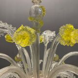 Italian flower chandelier in murano glass, 1960s