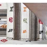 Vintage Turkish Hand-Knotted Wool Cotton White Kilim Runner Rug 65x140