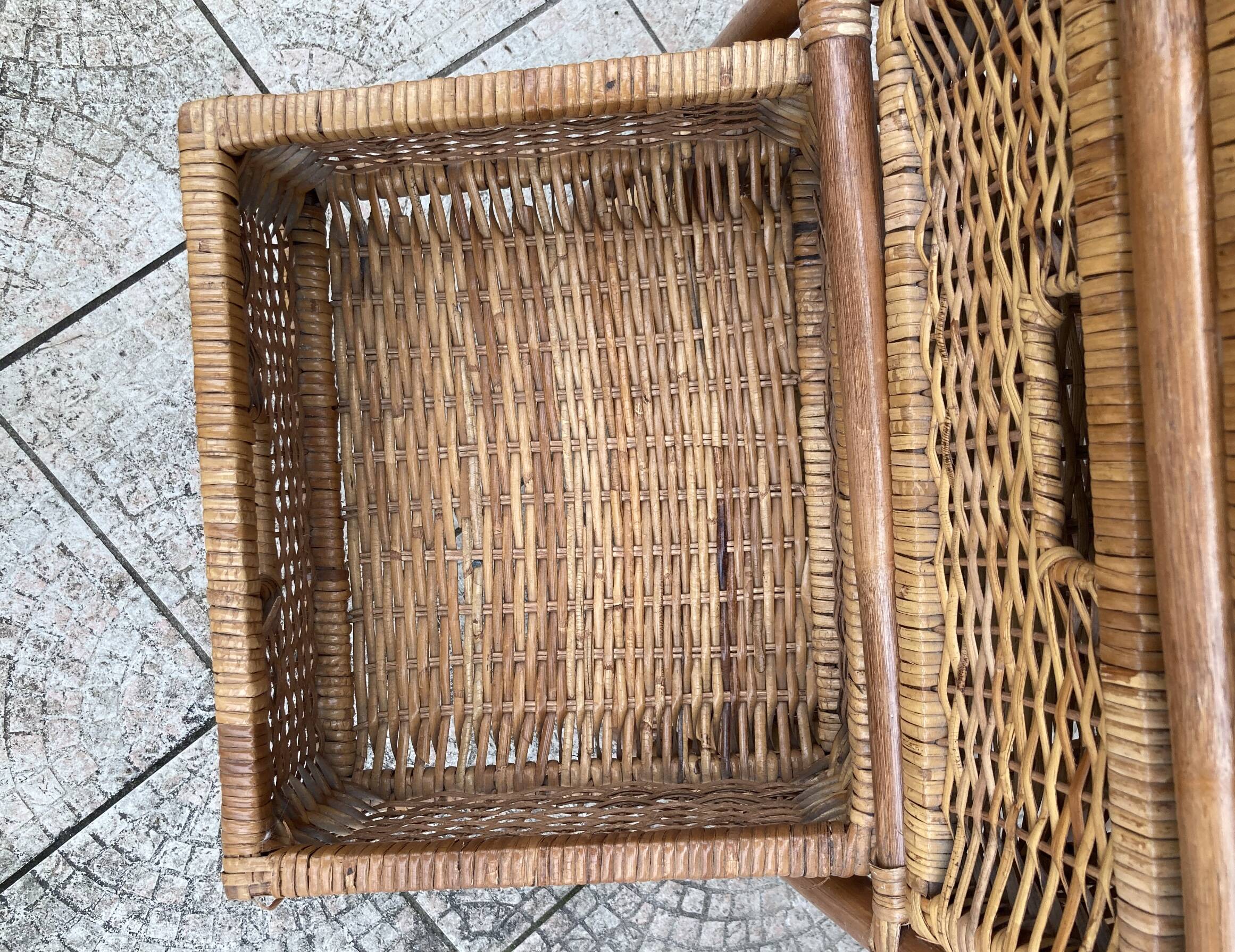 Vintage rattan chiffonier