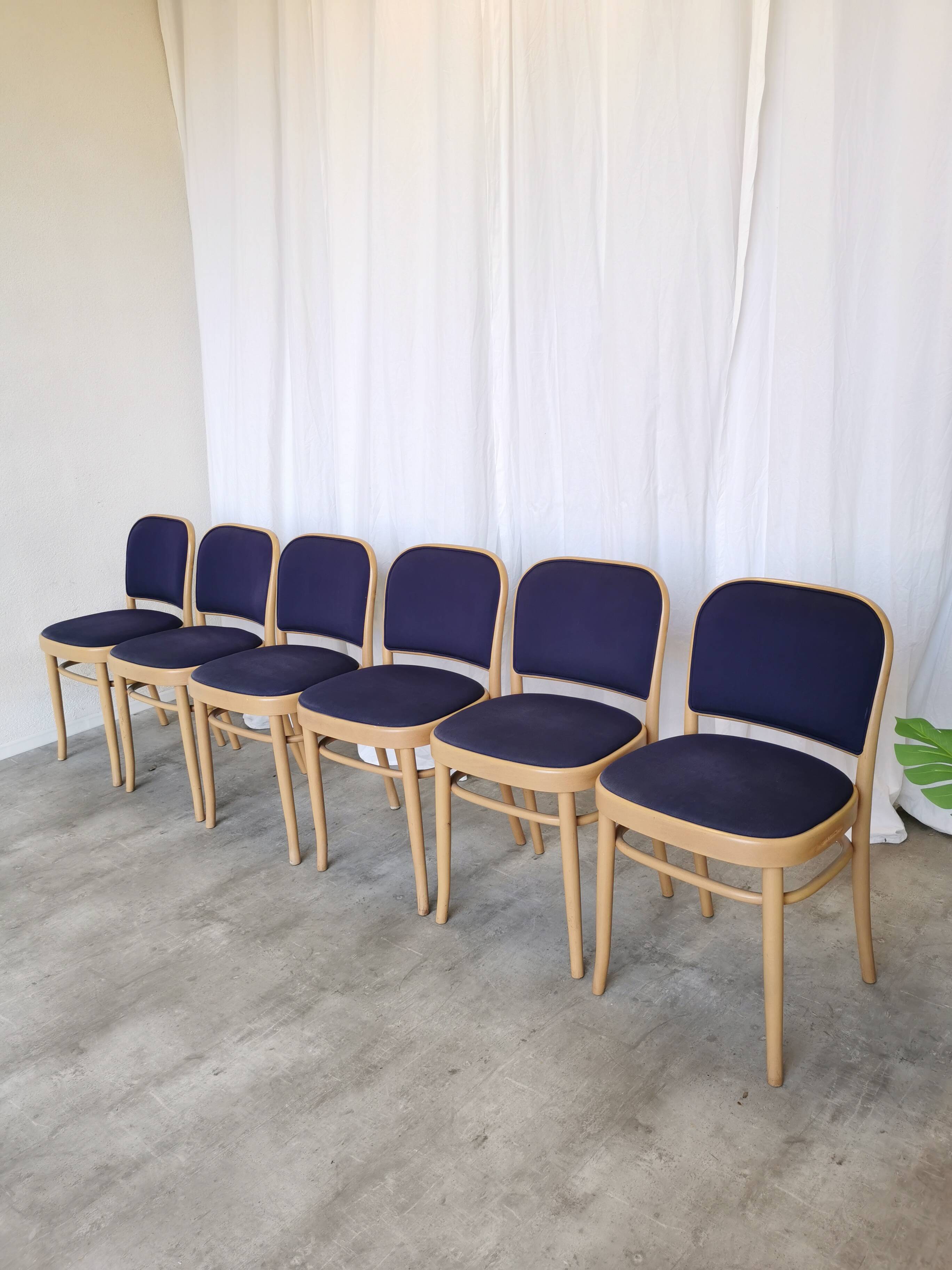 Vintage Bentwood Dining Chairs - Set of 6 - Joseph Hoffmann Thonet Design