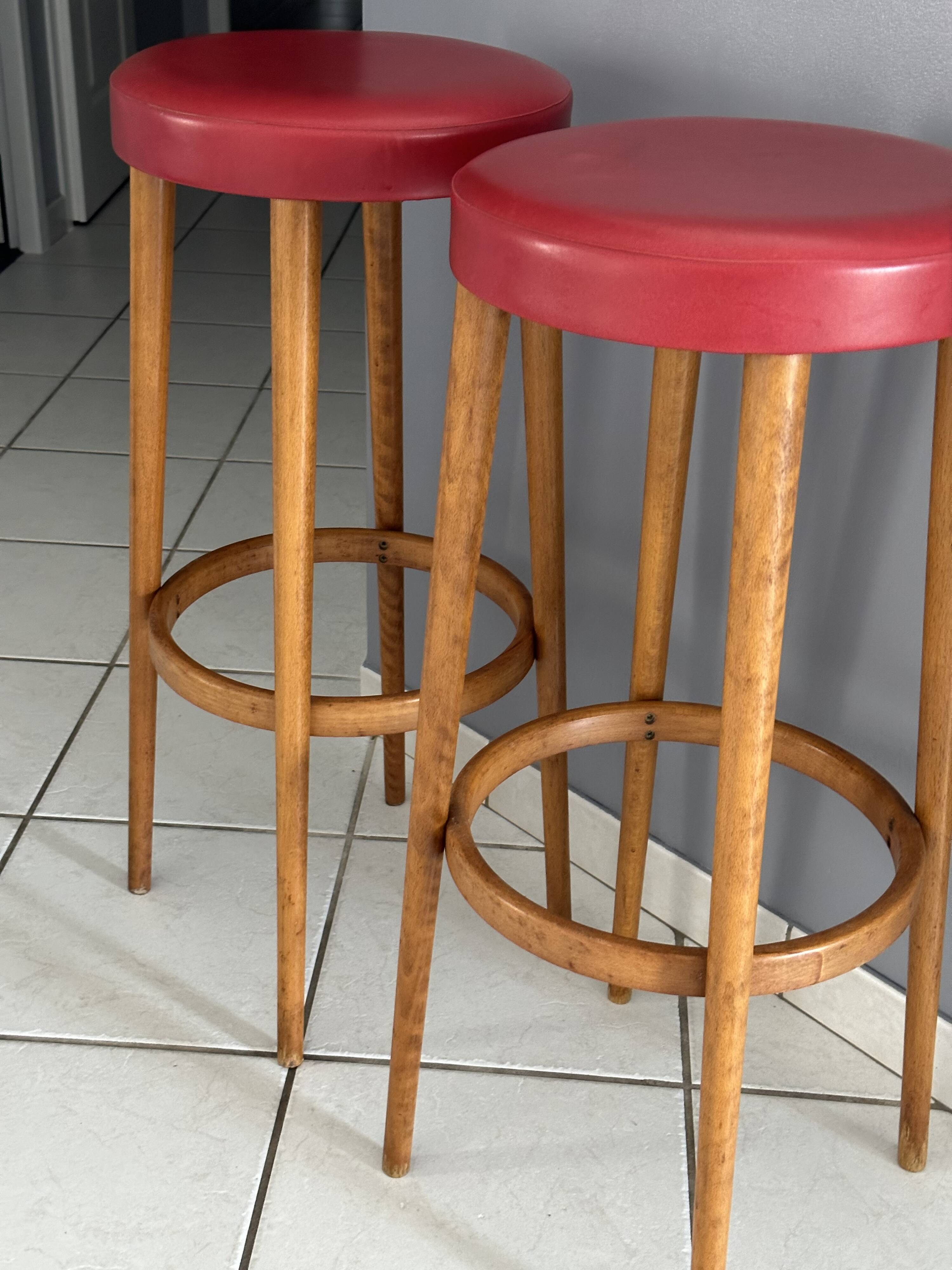 Pair of Bar stools from Baumann vintage 1970s