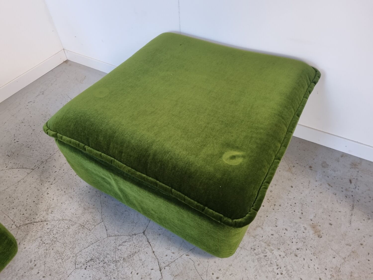 Pair of modular armchairs with ottoman, 70s