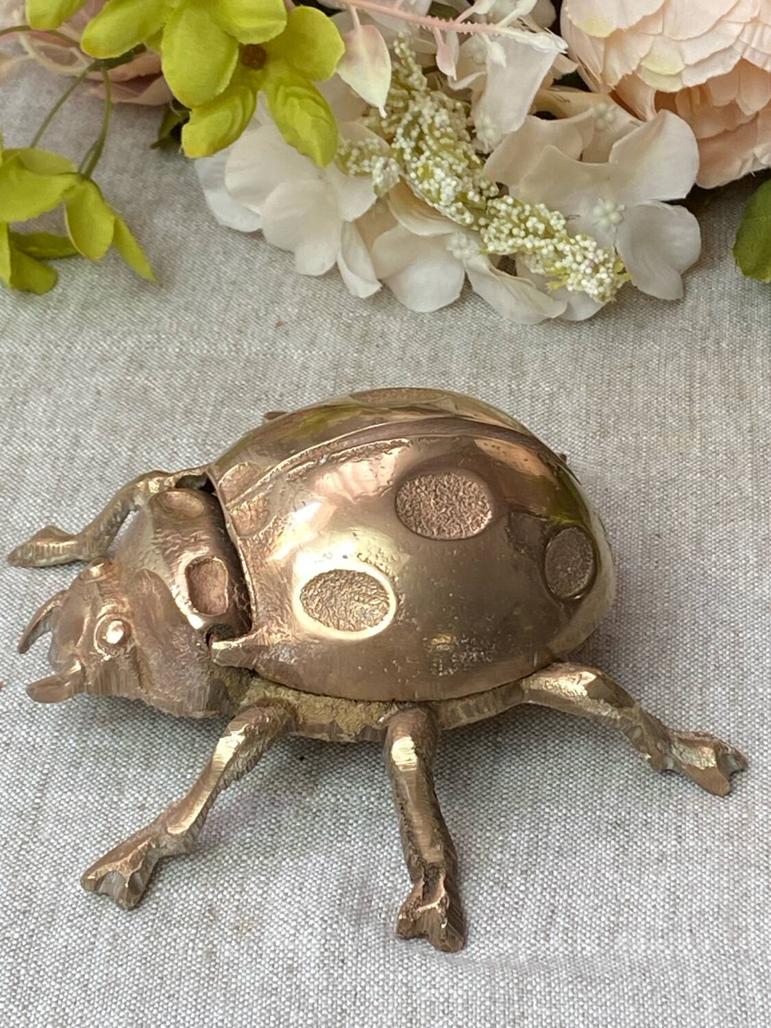 Bronze ladybug ashtray, 1960s