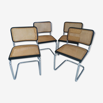 Suite de 4 chaises Cesca B32 par Marcel Breuer années 1992