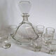 Crystal whisky decanter and 8 glasses