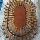 Flower rattan mirror
