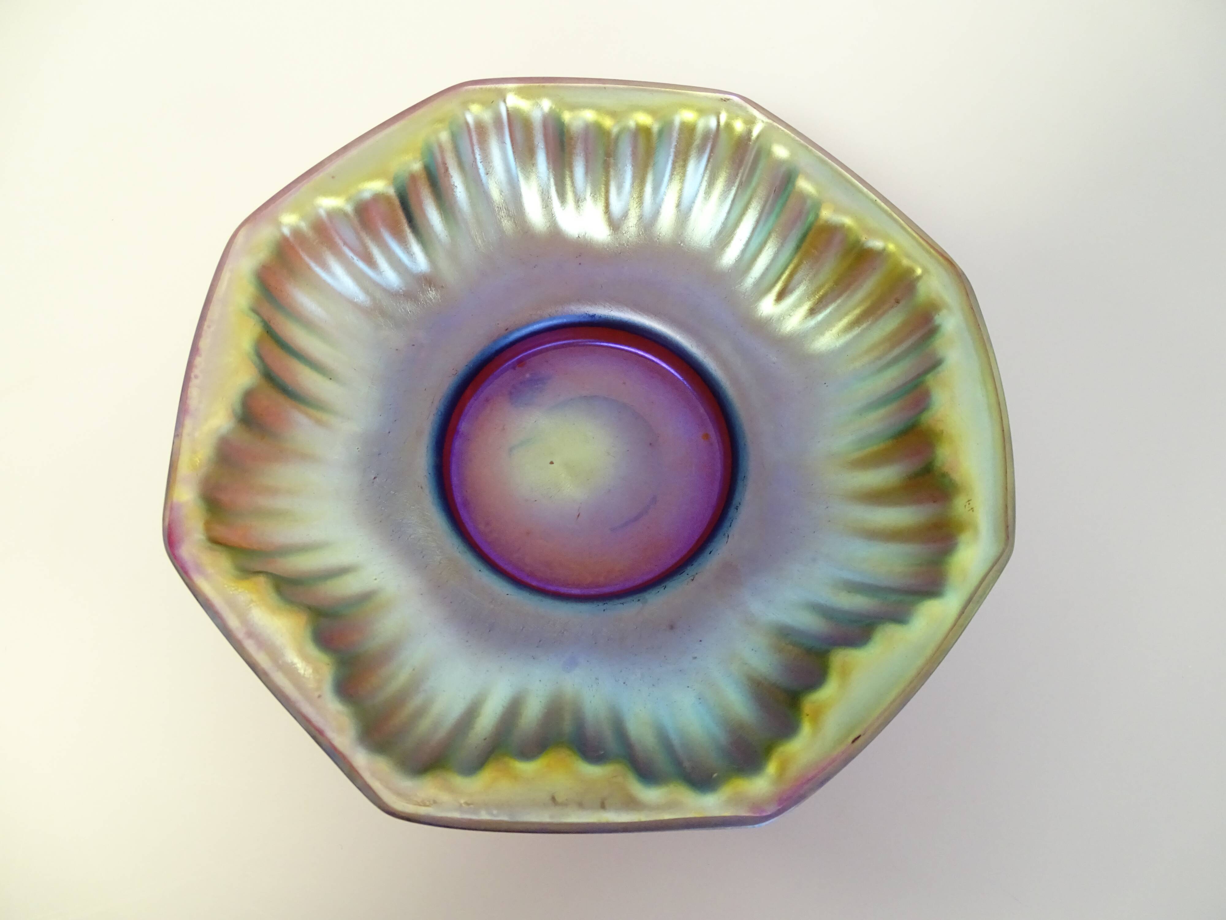 Austrian iridescent glass cup 1900 Loetz Kralik