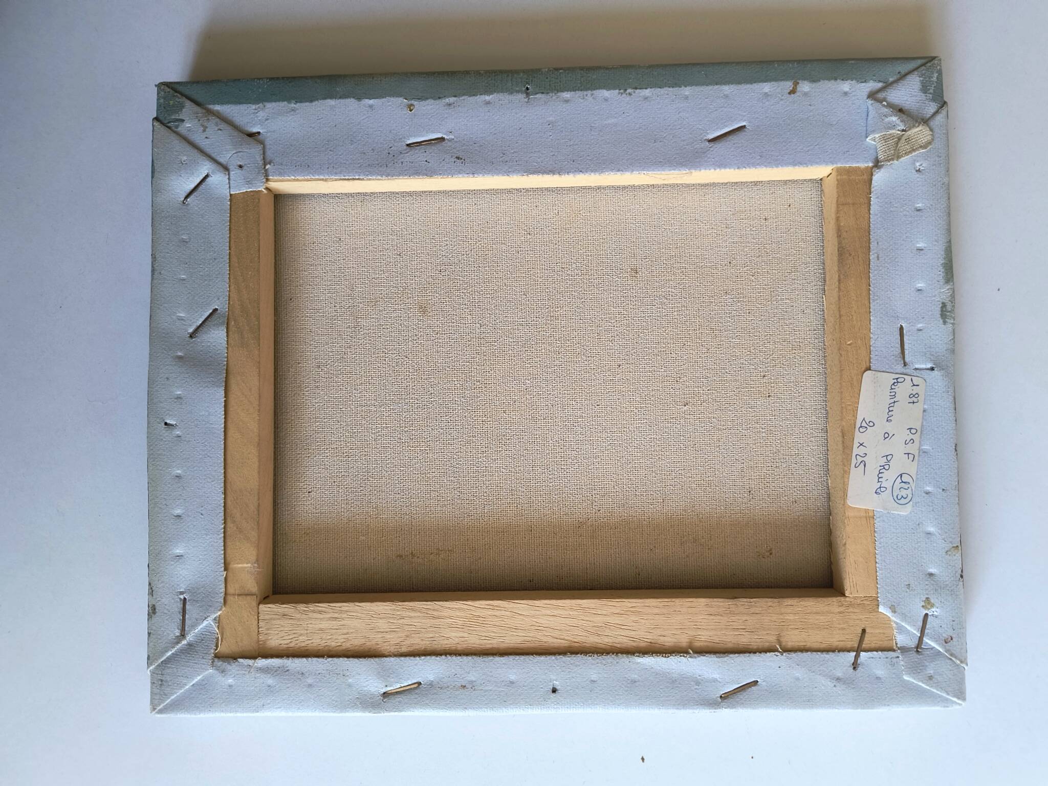 Antique painting signed "Percy" - House by the pond - oil on canvas