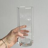 octagonal vase in thick transparent glass