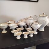 Luxury service of 16 pieces in pearlescent art porcelain - Signed DR PERLA, 1991