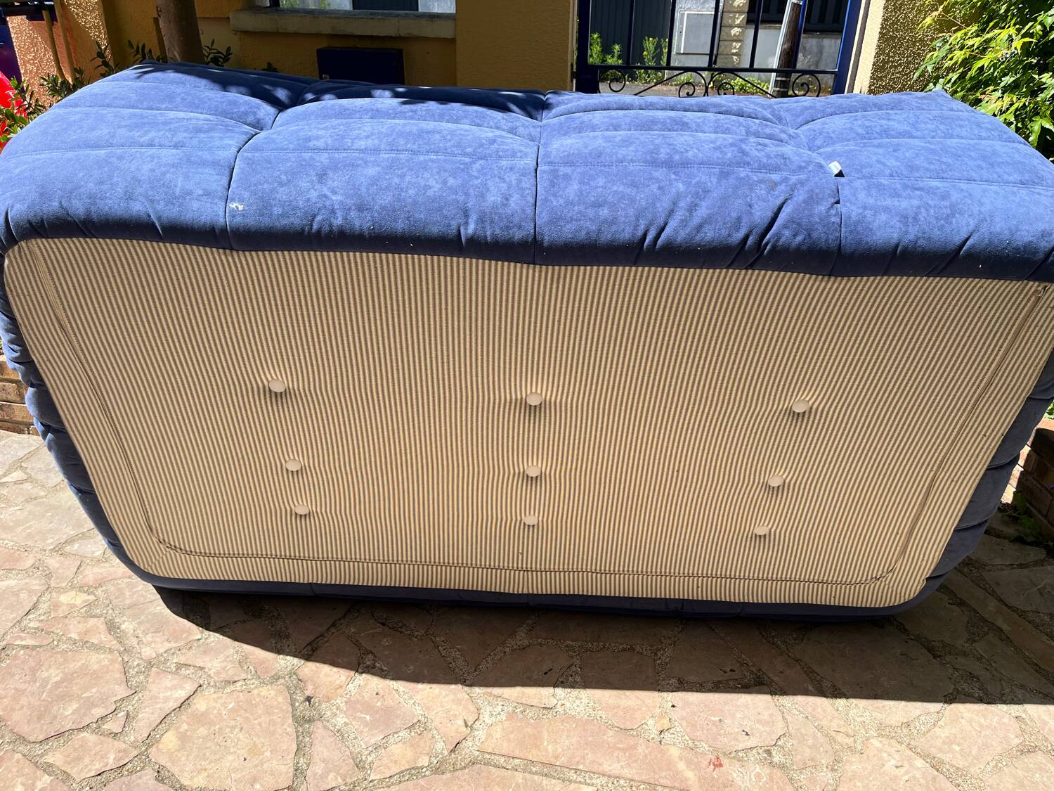 Togo 3-seater sofa in blue fabric