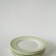 Set of 6 Tie & Dye green dessert plates, 1960