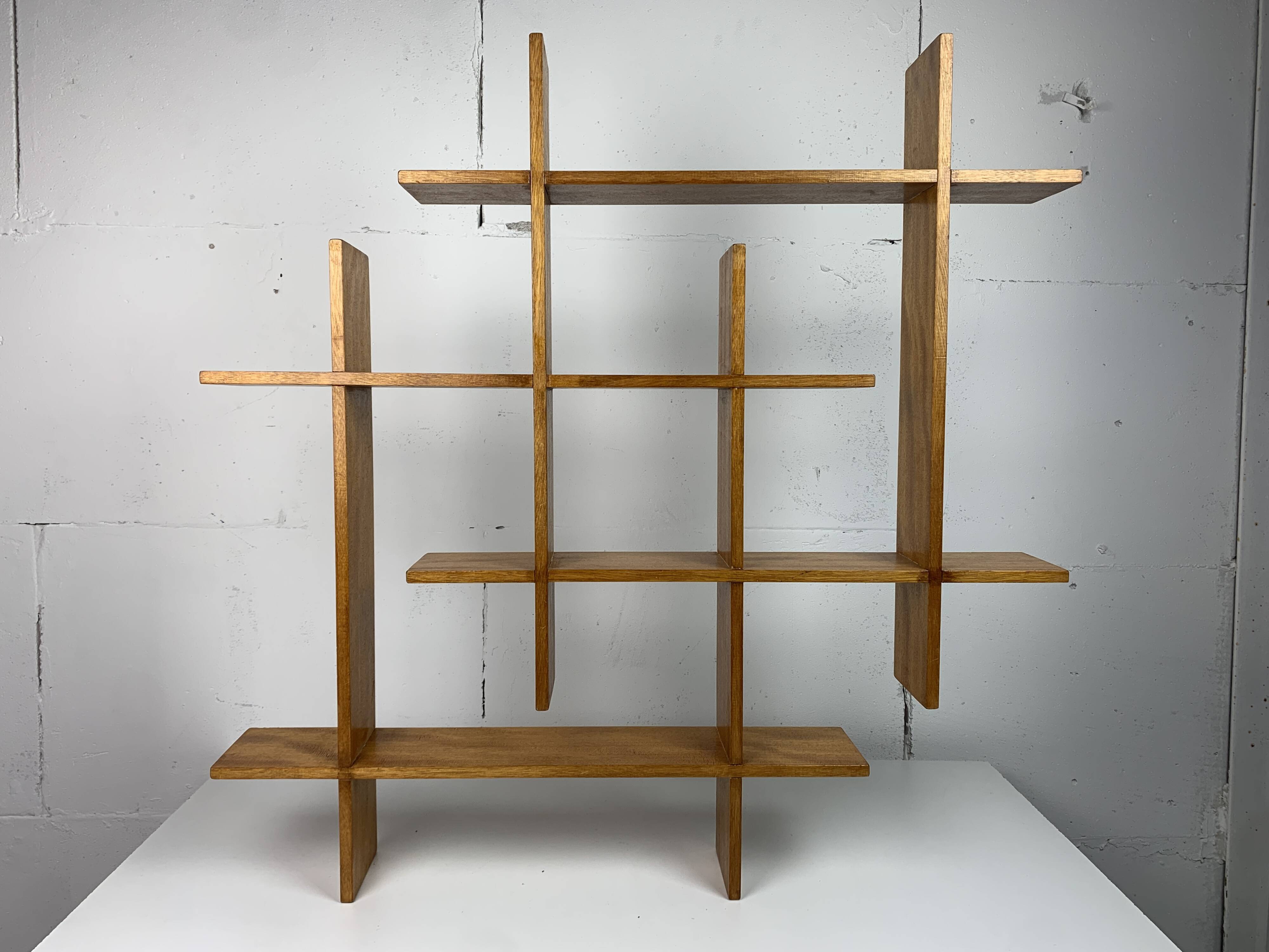 Midcentury Scandinavian teak wall shelf unit, 1960s-1970s