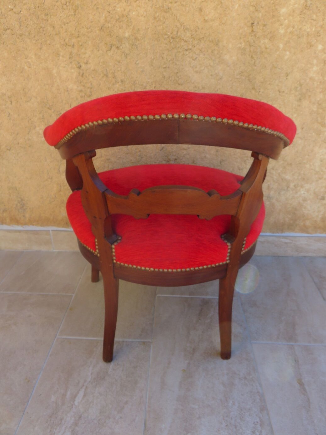 Fauteuil velours rouge