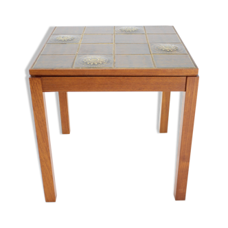 Table d’appoint danoise en teck et carrelage des années 1960