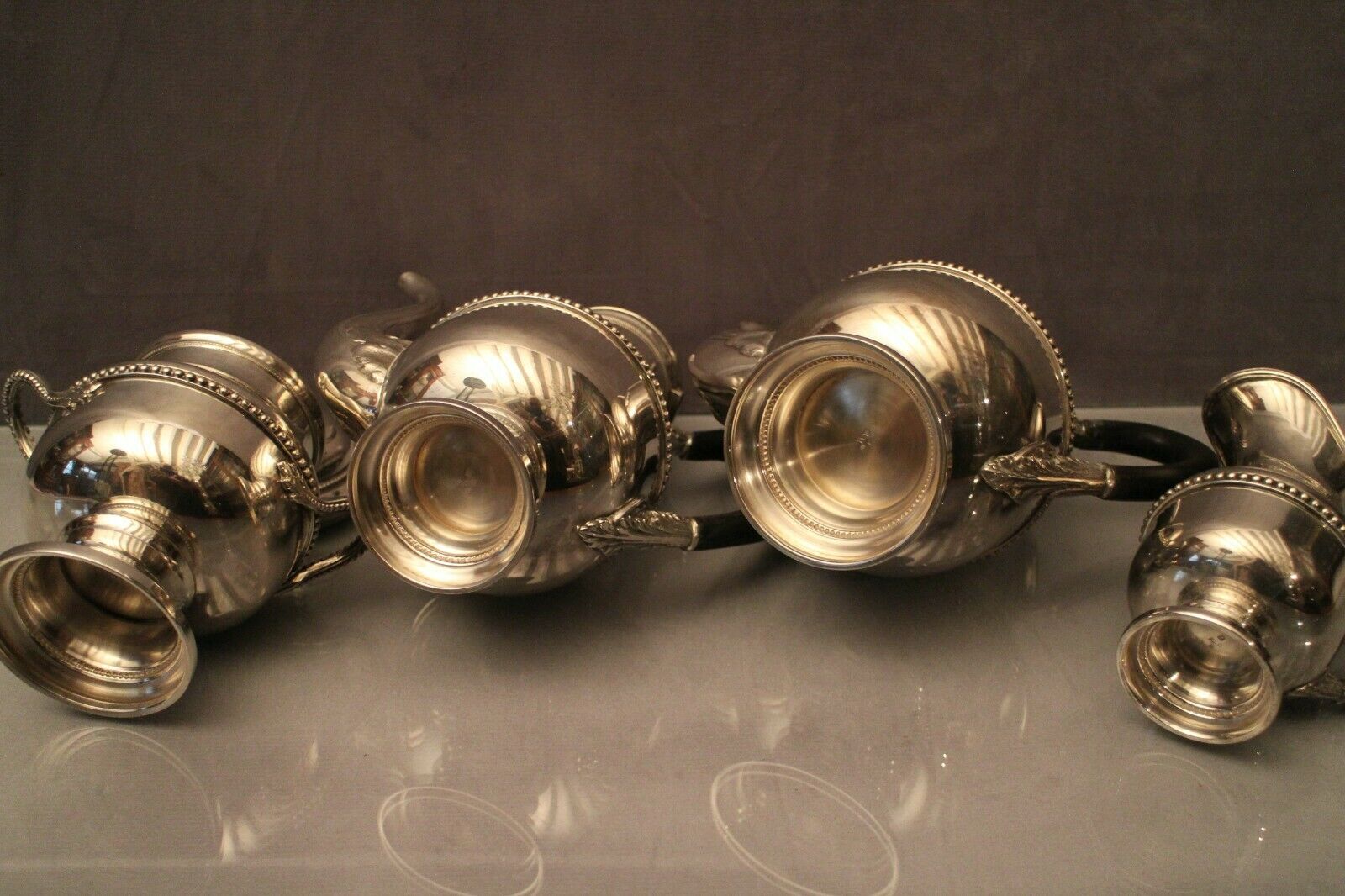 Louis XVI-style silver metal coffee teapot sugar maker