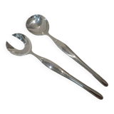 Cuillère et fourchette de service métal argenté orfèvre Christofle Duo