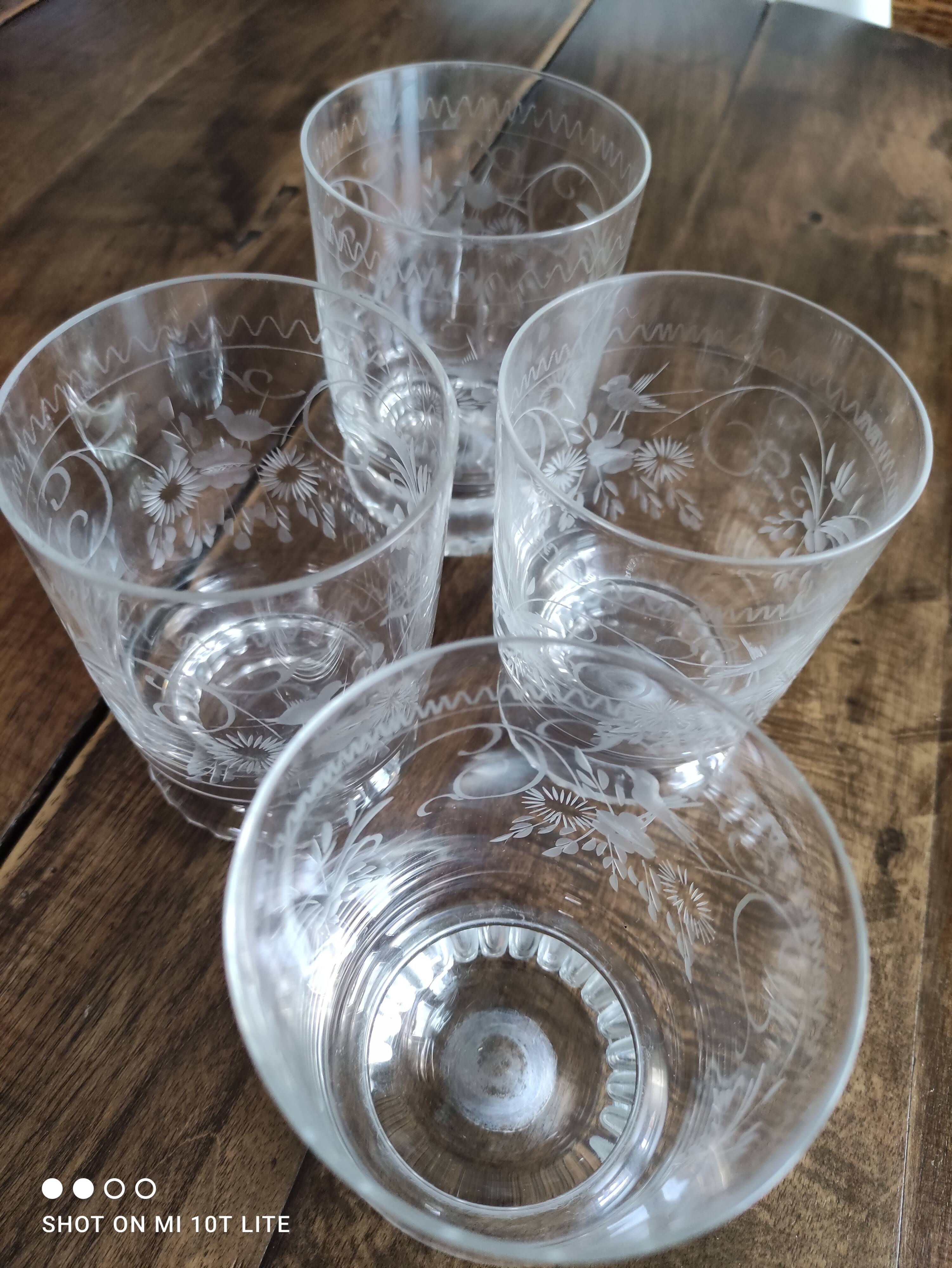 Lot de 4 verres à eau en cristal modèle Concord de la Cristallerie Theresienthal
