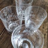 Set of 4 crystal water glasses, Concord model, from Cristallerie Theresienthal