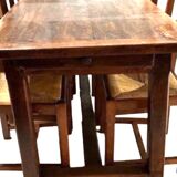 Solid oak farm table and chairs