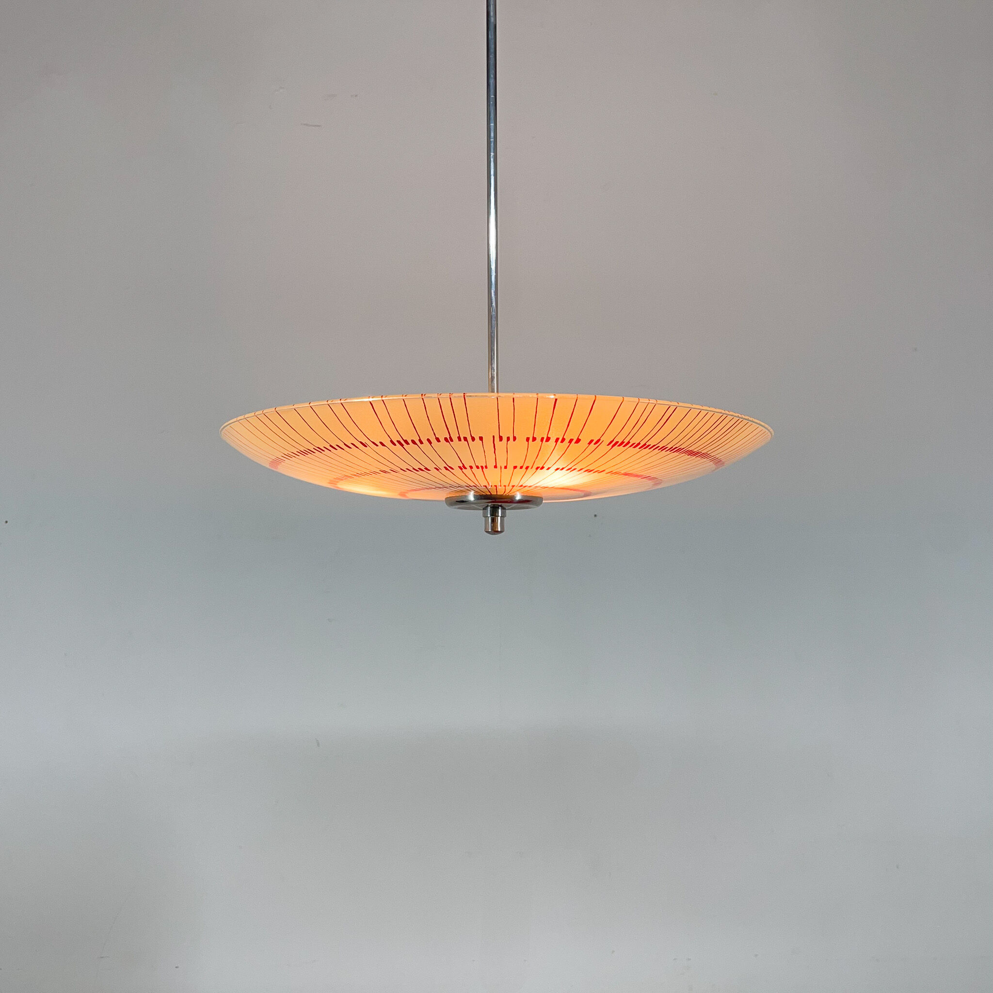 Mid-century glass chandelier by Napako Czechoslovakia 1960s