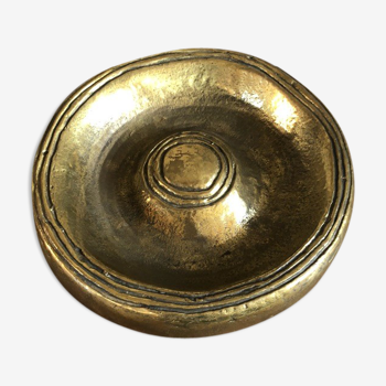 Brutalist brass ashtray