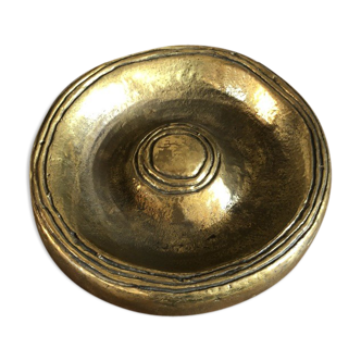 Brutalist brass ashtray