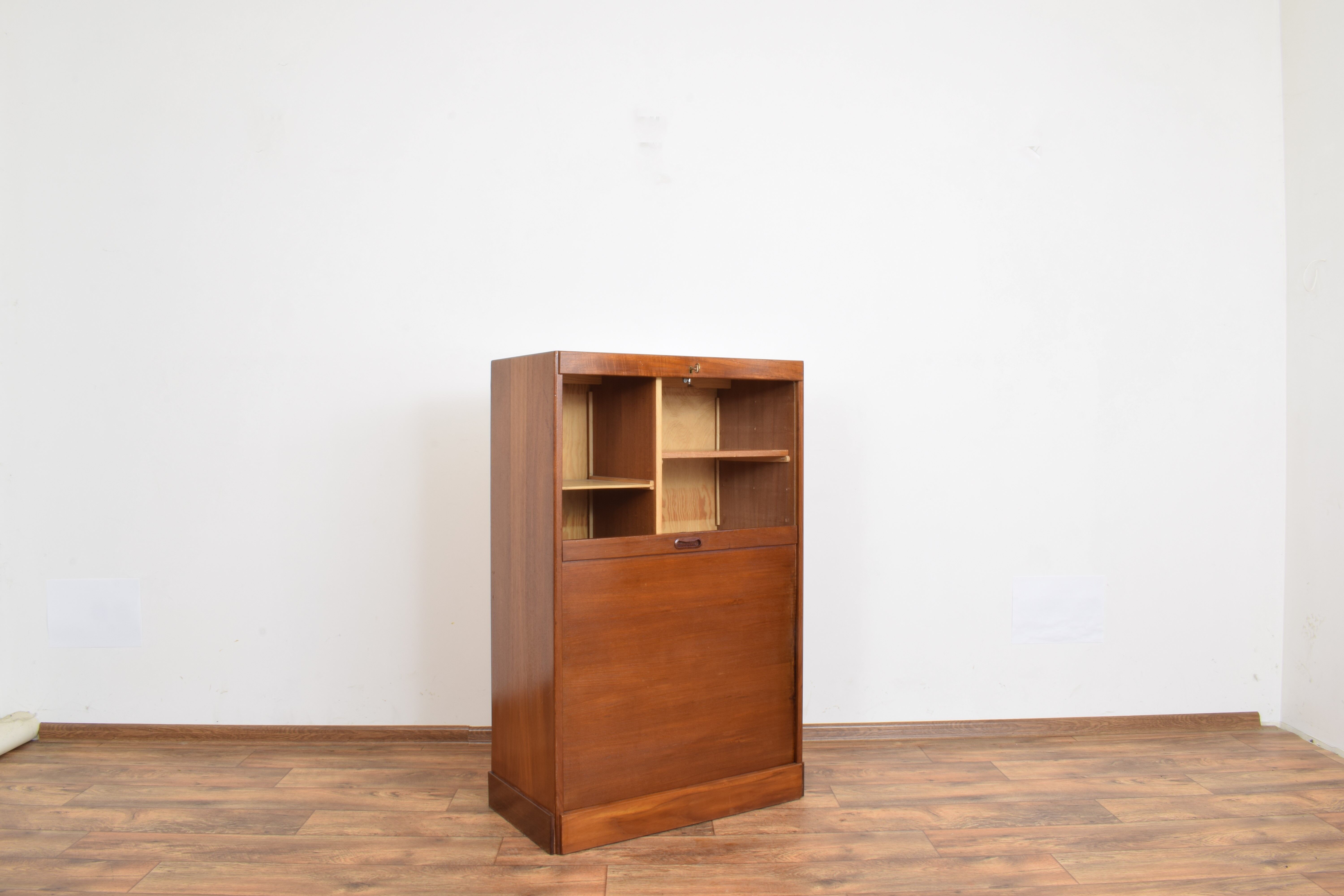 Mid-century danish teak tambour cabinet, 1960