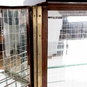 Art-deco bar furniture in macassar and acid-engraved mirror