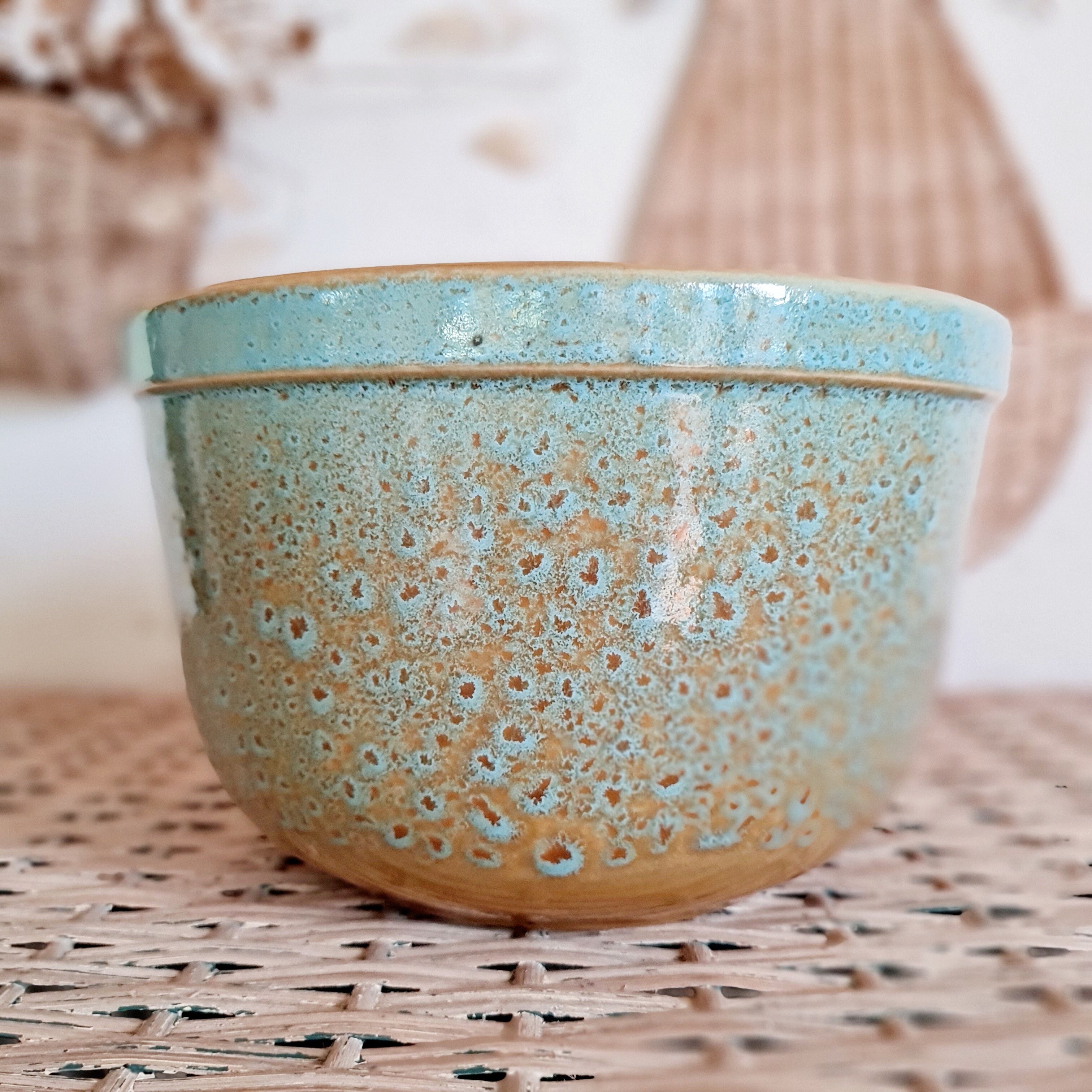 Old blue dish or salad bowl