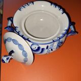 Vintage Gzhel porcelain sugar bowl