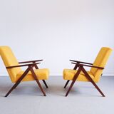 Mid Century Easy Chair Model B 310 Var in Yellow Tweed