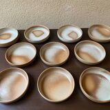 Serving dessert plates Grès France vintage 80s