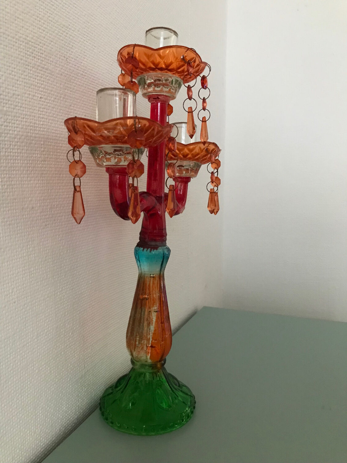 Candlestick glass tassels colors baroque chandelier