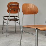 Lot of 24 chairs school chairs industrial style ex Czechoslovakia 1950