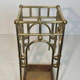 Modernist brass umbrella stand in the style of Joseph Hoffmann