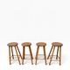 Ensemble de 4 tabourets vintage en bois / tabourets de bar