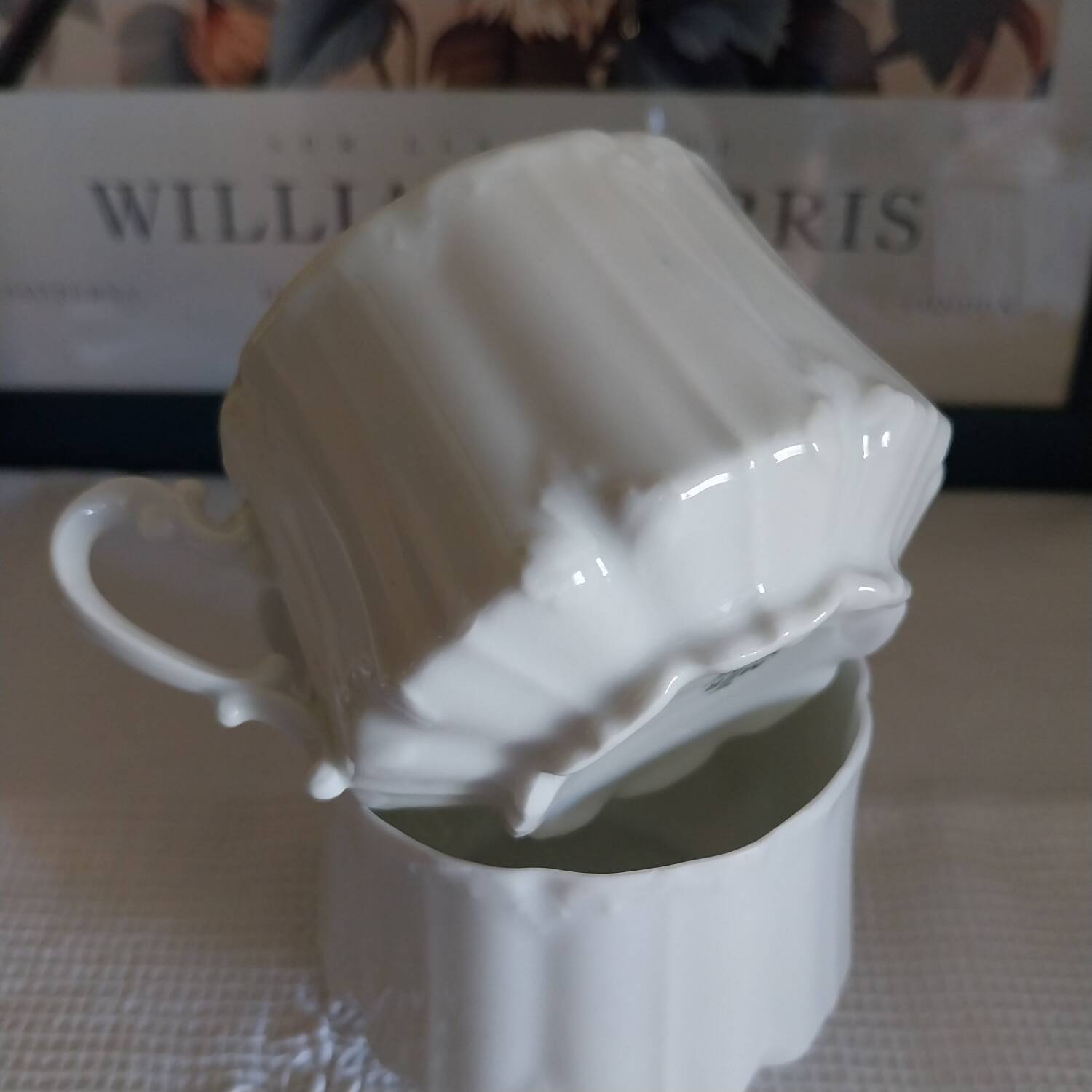 Antique white porcelain Art Nouveau cups