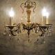 Bronze chandelier and faceted crystal stamps
